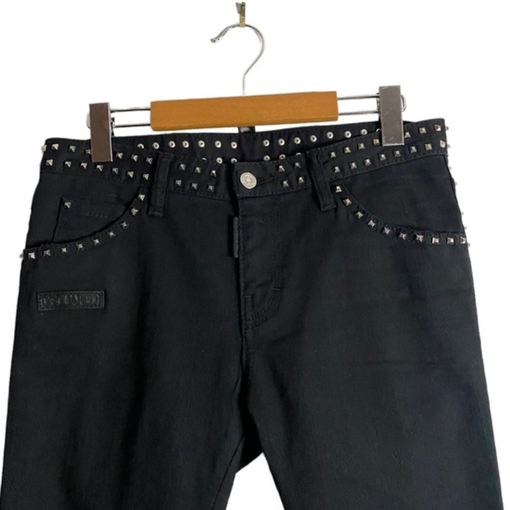 Dsquared2 Women Black Studded Skinny Denim Jeans View 2